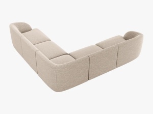 COLTAR LARGE MILEY, BEJ, CU TAPITERIE DIN TEXTIL CHENILLE EDEN, MICADONI - Img 2