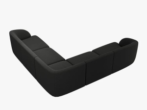 COLTAR LARGE MILEY, NEGRU, CU TAPITERIE DIN TEXTIL BOUCLE BALOO, MICADONI - Img 2
