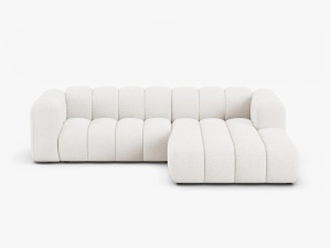 COLTAR LUPIN 260, PE DREAPTA, ALB, CU TAPITERIE DIN TEXTIL BOUCLE BALOO, MICADONI