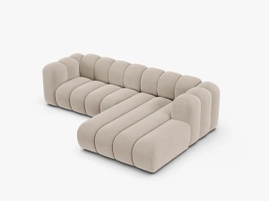 COLTAR LUPIN 260, PE DREAPTA, BEJ, CU TAPITERIE DIN TEXTIL CATIFEA SALVADOR, MICADONI - Img 3