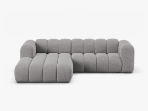 COLTAR LUPIN 260, PE DREAPTA, GRI DESCHIS, CU TAPITERIE DIN TEXTIL CHENILLE EDEN, MICADONI