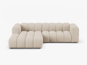 COLTAR LUPIN 260, PE STANGA, BEJ, CU TAPITERIE DIN TEXTIL BOUCLE BALOO, MICADONI