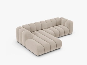 COLTAR LUPIN 260, PE STANGA, BEJ, CU TAPITERIE DIN TEXTIL CATIFEA SALVADOR, MICADONI - Img 3