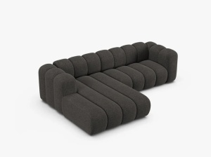 COLTAR LUPIN 260, PE STANGA, GRI INCHIS, CU TAPITERIE DIN TEXTIL CHENILLE EDEN, MICADONI - Img 3