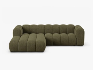 COLTAR LUPIN 260, PE STANGA, VERDE, CU TAPITERIE DIN TEXTIL CHENILLE EDEN, MICADONI