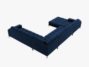 COLTAR MAMAIA, CU 7 LOCURI, PE DREAPTA, ALBASTRU ROYAL BLUVEL 86, CU TAPITERIE DIN CATIFEA, MICADONI - Img 4