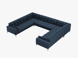 COLTAR MAMAIA, CU 9 LOCURI, ALBASTRU, CU TAPITERIE DIN TEXTIL STRUCTURAT NEVE, MICADONI
