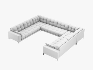 COLTAR MAMAIA, CU 9 LOCURI, GRI DESCHIS, CU TAPITERIE DIN TEXTIL STRUCTURAT NEVE, MICADONI