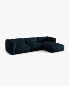 COLTAR MARTINA, 130X176 CM, PE DREAPTA, ALBASTRU INCHIS, TAPITAT CU TAPITERIE DIN TEXTIL CATIFEA VOGUE, MICADONI - Img 2