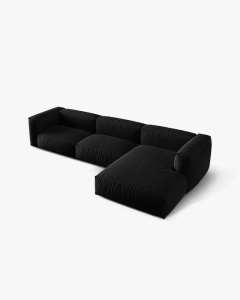 COLTAR MARTINA, 130X176 CM, PE DREAPTA, NEGRU, TAPITAT CU TAPITERIE DIN TEXTIL STRUCTURAT BOSTON, MICADONI - Img 3
