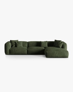 COLTAR MARTINA, 130X176 CM, PE DREAPTA, VERDE, TAPITAT CU TAPITERIE DIN TEXTIL CATIFEA VOGUE, MICADONI