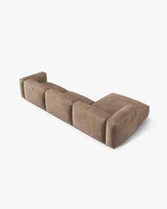 COLTAR MARTINA, 130X176 CM, PE STANGA, BEJ INCHIS, TAPITAT CU TAPITERIE DIN TEXTIL CATIFEA VOGUE, MICADONI - Img 4