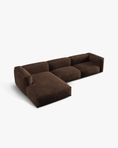 COLTAR MARTINA, 130X176 CM, PE STANGA, CIOCOLATIU, TAPITAT CU TAPITERIE DIN TEXTIL CATIFEA VOGUE, MICADONI - Img 3