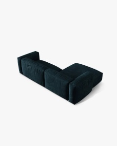 COLTAR MARTINA, ALBASTRU INCHIS, 244 CM, STANGA, CU TAPITERIE DIN TEXTIL CATIFEA VOGUE, MICADONI - Img 4