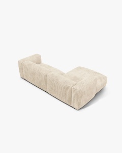 COLTAR MARTINA, BEJ DESCHIS, 280 CM, STANGA, CU TAPITERIE DIN TEXTIL CORDOI TILIA, MICADONI - Img 3