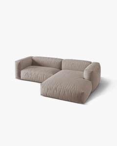 COLTAR MARTINA, BEJ INCHIS, 244 CM, DREAPTA, CU TAPITERIE DIN TEXTIL STRUCTURAT BOSTON, MICADONI - Img 3