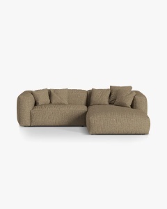COLTAR MARTINA, CAPPUCCINO, 280 CM, DREAPTA, CU TAPITERIE DIN TEXTIL BOUCLE MONET, MICADONI