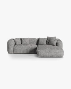 COLTAR MARTINA, GRI GRAFIT, 280 CM, DREAPTA, CU TAPITERIE DIN TEXTIL BOUCLE MONET, MICADONI