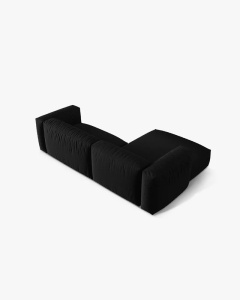 COLTAR MARTINA, NEGRU, 244 CM, STANGA, CU TAPITERIE DIN TEXTIL STRUCTURAT BOSTON, MICADONI - Img 3