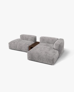 COLTAR MARTINA, PE STANGA, 285 CM, GRI DESCHIS, TAPITAT CU TAPITERIE DIN TEXTIL CORDOI TILIA, MICADONI - Img 2