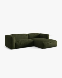 COLTAR MARTINA, VERDE, 244 CM, DREAPTA, CU TAPITERIE DIN TEXTIL STRUCTURAT BOSTON, MICADONI - Img 2
