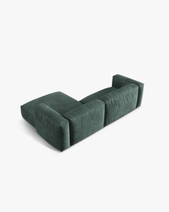 COLTAR MARTINA, VERDE MUSCHI, 244 CM, DREAPTA, CU TAPITERIE DIN TEXTIL CATIFEA VOGUE, MICADONI - Img 4