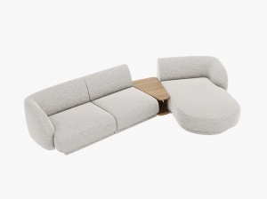 COLTAR MILEY, CU 3 LOCURI, PE DREAPTA, ARGINTIU, CU TAPITERIE DIN TEXTIL CHENILE EDEN, MICADONI - Img 2
