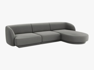 COLTAR MILEY DREAPTA, 4 LOCURI, 255 CM, GRI DESCHIS 13, TAPITERIE DIN CATIFEA, DESIGN DEOSEBIT - Img 2