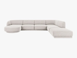 COLTAR MILEY DREAPTA, 6 LOCURI, 327 CM, GRI DESCHIS 06, TAPITERIE CHENILLE, DESIGN DEOSEBIT