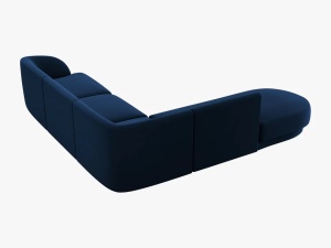 COLTAR MILEY STANGA, 6 LOCURI, 258 CM, ALBASTRU 86, TAPITERIE DIN CATIFEA, DESIGN DEOSEBIT - Img 4