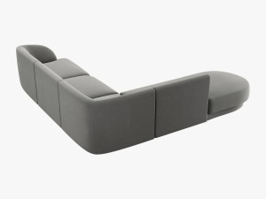 COLTAR MILEY STANGA, 6 LOCURI, 258 CM, GRI DESCHIS 13, TAPITERIE DIN CATIFEA, DESIGN DEOSEBIT - Img 4
