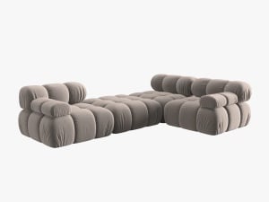 COLTAR MODULAR BELLIS, 4 LOCURI, 282 CM, BEJ 16, TAPITERIE DIN CATIFEA, DESIGN DEOSEBIT - Img 2