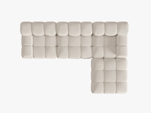 COLTAR MODULAR BELLIS, 4 LOCURI, 282 CM, BEJ DESCHIS 23, TAPITERIE DIN CATIFEA 3D, DESIGN DEOSEBIT - Img 5