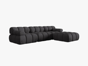 COLTAR MODULAR BELLIS, 4 LOCURI, 282 CM, ESPRESSO 15, TAPITERIE DIN CATIFEA 3D, DESIGN DEOSEBIT