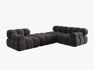 COLTAR MODULAR BELLIS, 4 LOCURI, 282 CM, GRI INCHIS 97, TAPITERIE DIN CATIFEA, DESIGN DEOSEBIT - Img 6