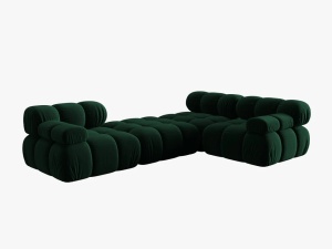 COLTAR MODULAR BELLIS, 4 LOCURI, 282 CM, VERDE 38, TAPITERIE DIN CATIFEA, DESIGN DEOSEBIT - Img 5