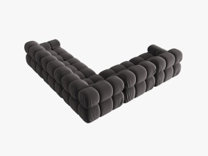 COLTAR MODULAR BELLIS, 5 LOCURI, 282 CM, GRI INCHIS 97, TAPITERIE DIN CATIFEA, DESIGN DEOSEBIT - Img 2