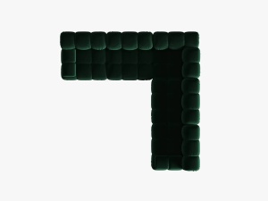 COLTAR MODULAR BELLIS, 5 LOCURI, 282 CM, VERDE 38, TAPITERIE DIN CATIFEA, DESIGN DEOSEBIT - Img 2