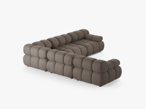 COLTAR MODULAR BELLIS, CAPPUCCINO, CU TAPITERIE DIN TEXTIL STRUCTURAT LIBERTY, MICADONI - Img 3