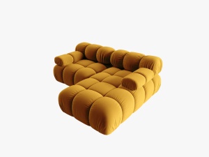 COLTAR MODULAR BELLIS, DREAPTA, 2 LOCURI, 191 CM, GALBEN 41, TAPITERIE DIN CATIFEA, DESIGN DEOSEBIT - Img 5
