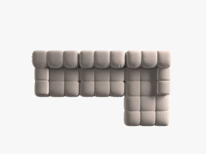 COLTAR MODULAR BELLIS, DREAPTA, 3 LOCURI, 285 CM, BEJ 16, TAPITERIE DIN CATIFEA, DESIGN DEOSEBIT - Img 3