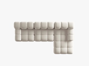 COLTAR MODULAR BELLIS, DREAPTA, 3 LOCURI, 285 CM, BEJ DESCHIS 21, TAPITERIE DIN CATIFEA, DESIGN DEOSEBIT - Img 3