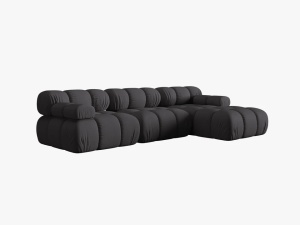 COLTAR MODULAR BELLIS, DREAPTA, 3 LOCURI, 285 CM, ESPRESSO 15, TAPITERIE DIN CATIFEA 3D, DESIGN DEOSEBIT - Img 5