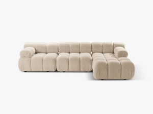 COLTAR MODULAR BELLIS, DREAPTA, 4 LOCURI, 282 CM, TAPITERIE BOUCLE, DIVERSE CULORI, DESIGN DEOSEBIT - Img 4