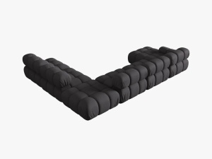 COLTAR MODULAR BELLIS, DREAPTA, 6 LOCURI, 379 CM, ESPRESSO 15, TAPITERIE DIN CATIFEA 3D, DESIGN DEOSEBIT - Img 5