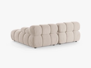 COLTAR MODULAR BELLIS, PE DREAPTA, BEJ DESCHIS, CU TAPITERIE DIN CATIFEA VENUS, MICADONI - Img 3