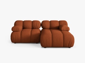 COLTAR MODULAR BELLIS, PE DREAPTA, CARAMIZIU, CU TAPITERIE DIN TEXTIL STRUCTURAT LIBERTY, MICADONI
