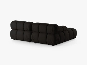 COLTAR MODULAR BELLIS, PE STANGA, NEGRU, CU TAPITERIE DIN TEXTIL STRUCTURAT LIBERTY, MICADONI - Img 3