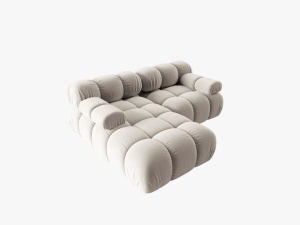 COLTAR MODULAR BELLIS, STANGA, 2 LOCURI, 191 CM, BEJ DESCHIS 21, TAPITERIE DIN CATIFEA, DESIGN DEOSEBIT - Img 4