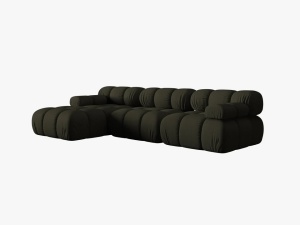 COLTAR MODULAR BELLIS, STANGA, 3 LOCURI, 285 CM, VERDE 77, TAPITERIE DIN CATIFEA 3D, DESIGN DEOSEBIT - Img 5